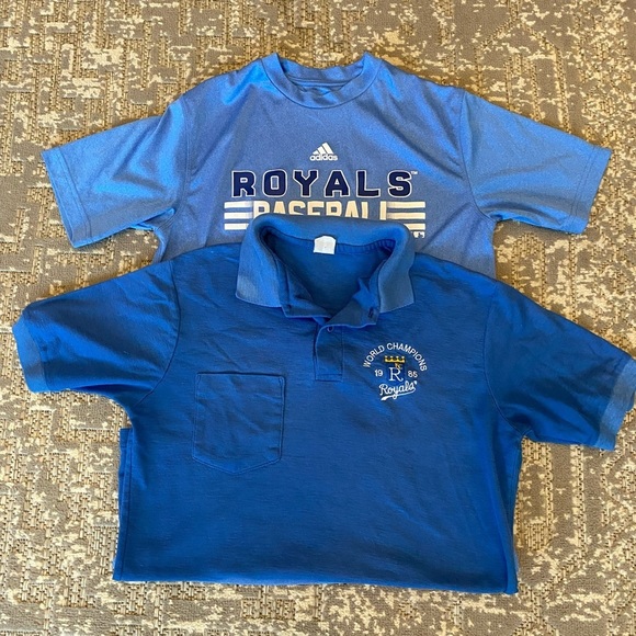 adidas Other - Bundle Kansas City Royals Youth Shirts Size Large Color Sky Royal Blue Flaw 1985